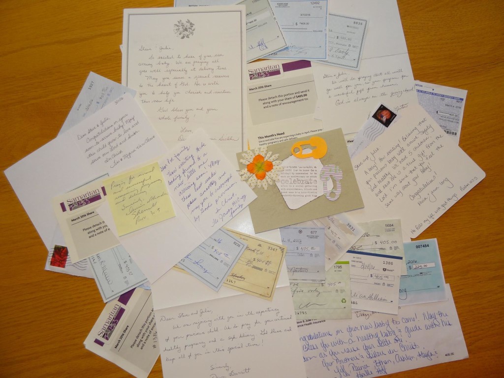 Samaritan sharing cards and letters